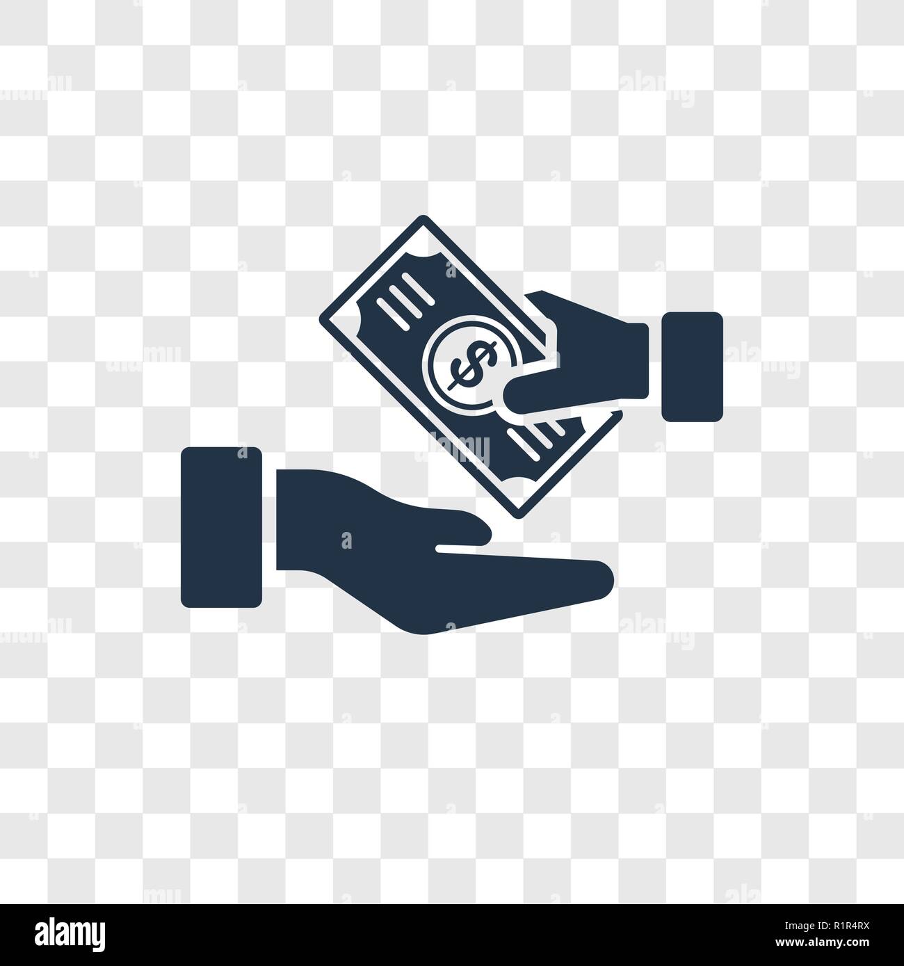 Money transfer vector icon isolated on transparent background, Money
