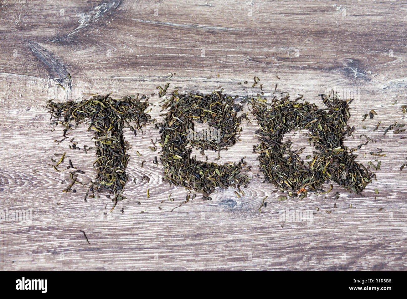 Green tea the word hi-res stock photography and images - Alamy