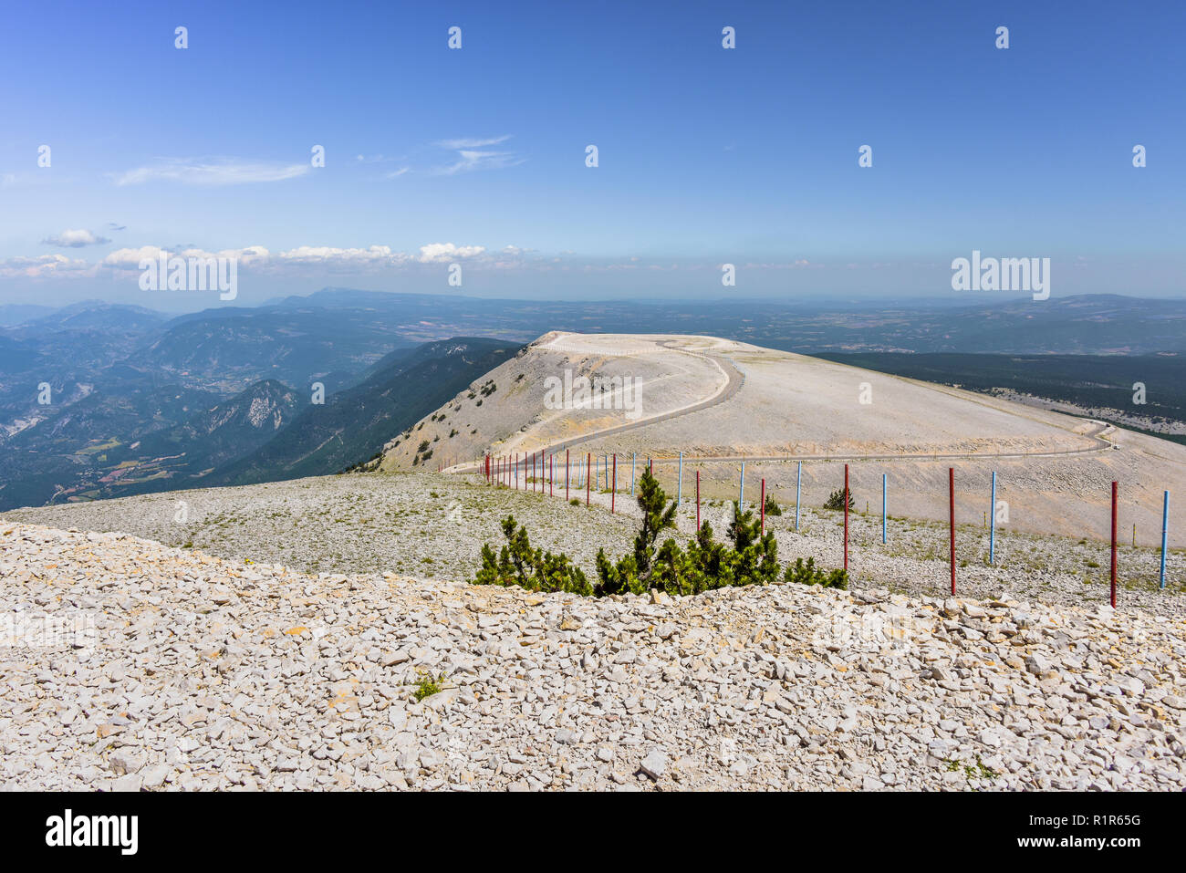 view from Mont Ventoux, Provence, France, panorama of surrounding landscape Stock Photo