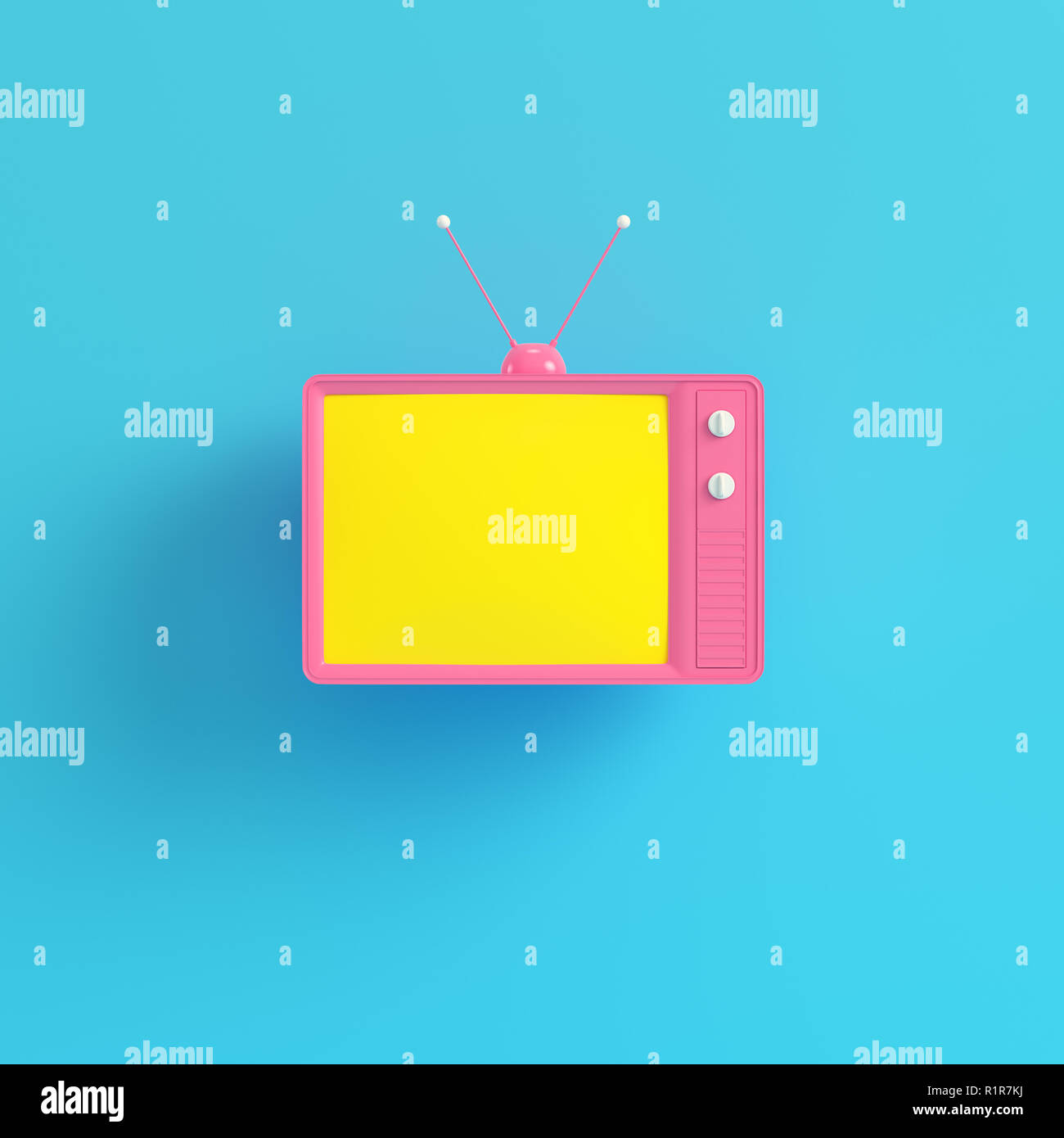 Pink Retro Styled Tv With Yellow Screen On Bright Blue Background In Pastel Colors Minimalism Concept 3d Render Stock Photo Alamy Pink Retro Styled Tv With Yellow Screen On Bright Blue Background In Pastel Colors Minimalism Concept 3d Render Stock Photo Alamy