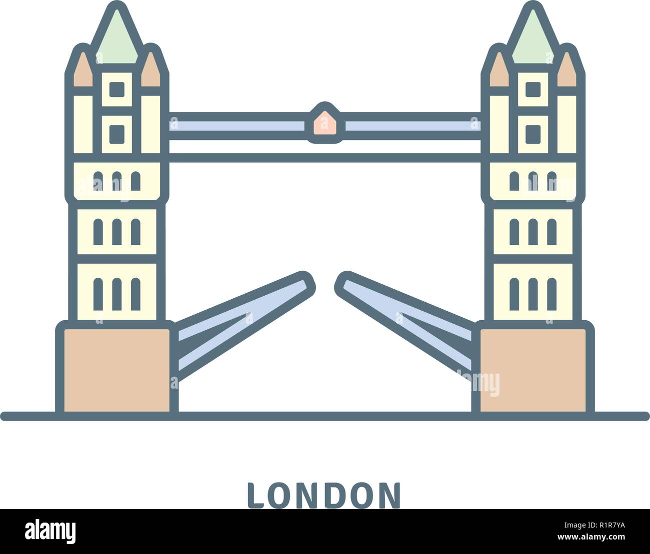 London line icon. Tower Bridge vector illustration. Stock Vector