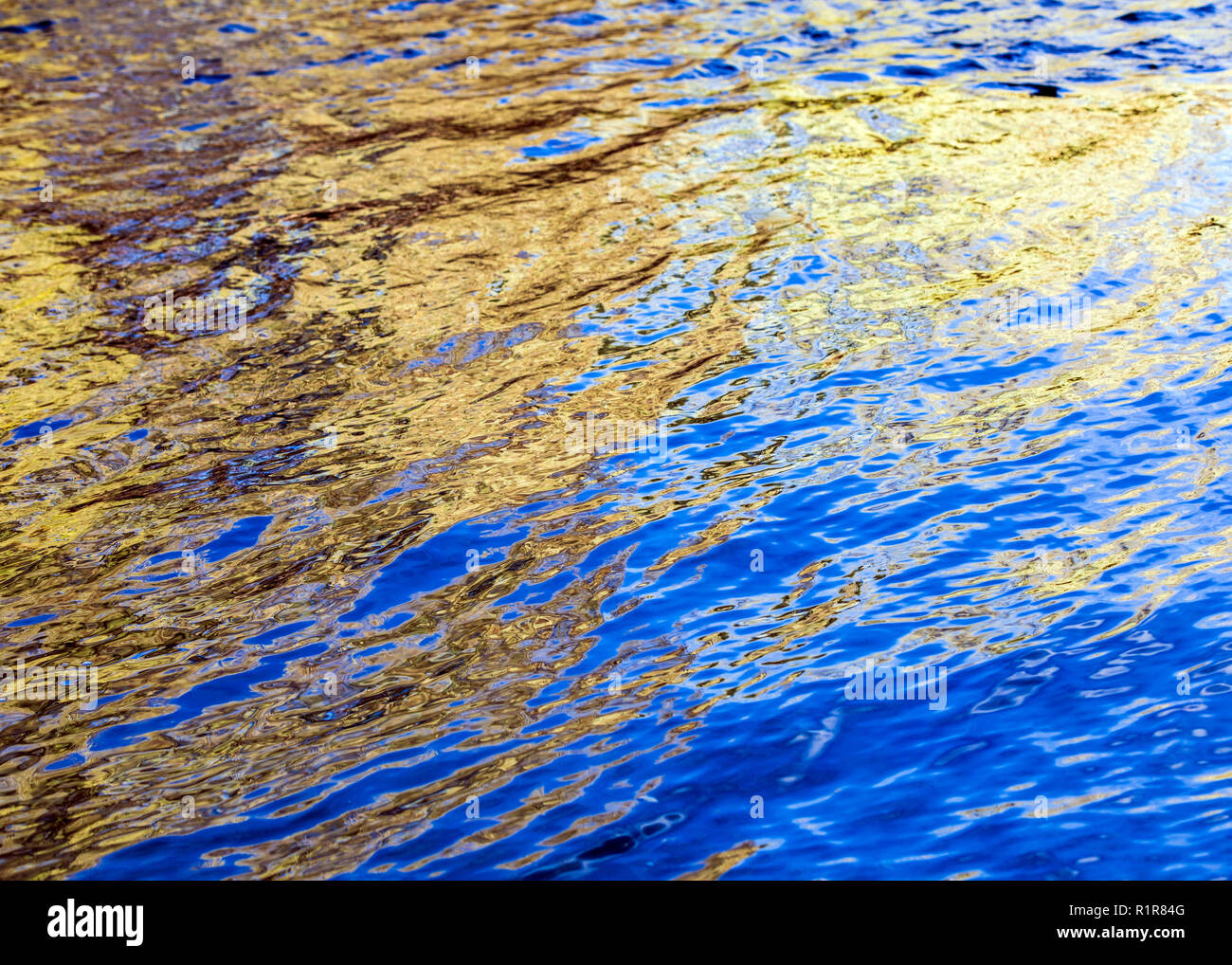Abstract colorful reflections of water; Arkansas River; Salida; Colorado; USA Stock Photo