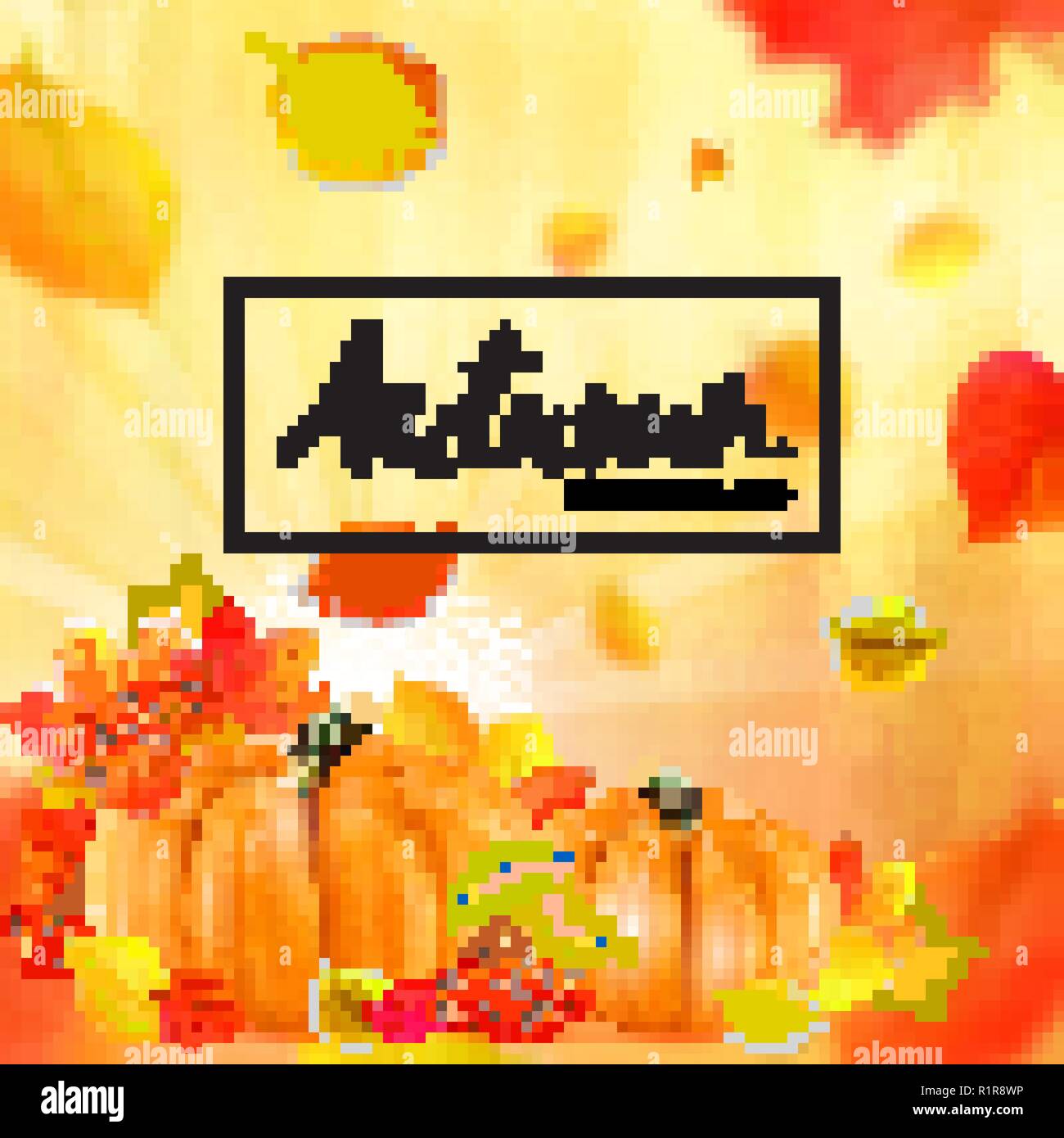 Background of orange autumn pumpkins. Vector Stock Vector Image & Art ...