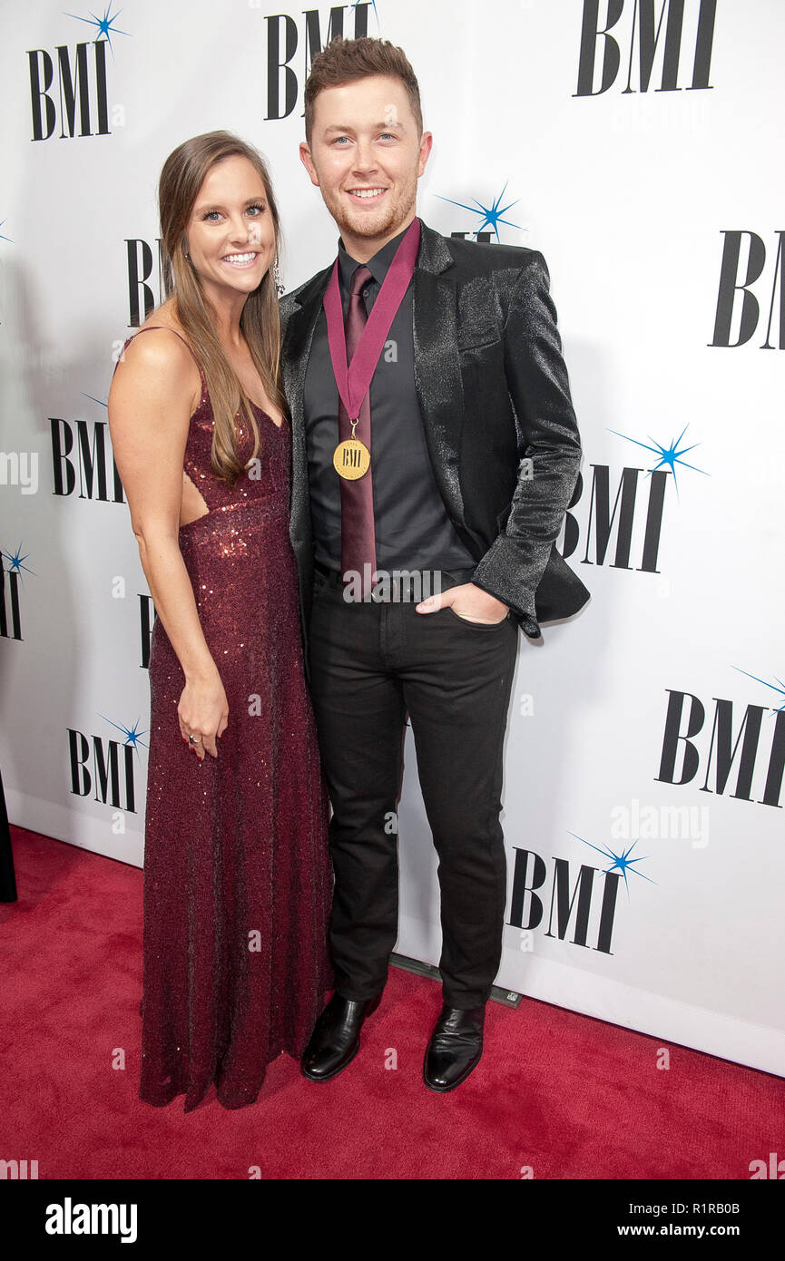 Nov. 13, 2018 - Nashville, Tennessee; USA - Musician SCOTTY MCCREERY and his wife attends the 66th Annual BMI Country Awards at BMI Building located in Nashville.   Copyright 2018 Jason Moore. (Credit Image: © Jason Moore/ZUMA Wire) Stock Photo