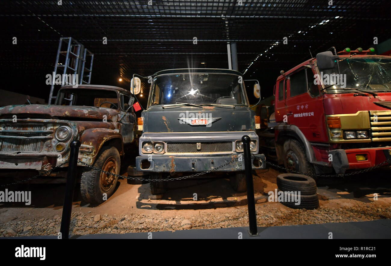 Taiyuan. 14th Nov, 2018. Photo taken on Nov. 14, 2018 shows the exhibits at a museum specialized in old vehicles in Taiyuan, capital of north China's Shanxi Province. Nearly 400 old vehicles and bicycles are exhibited at the museum. Credit: Cao Yang/Xinhua/Alamy Live News Stock Photo