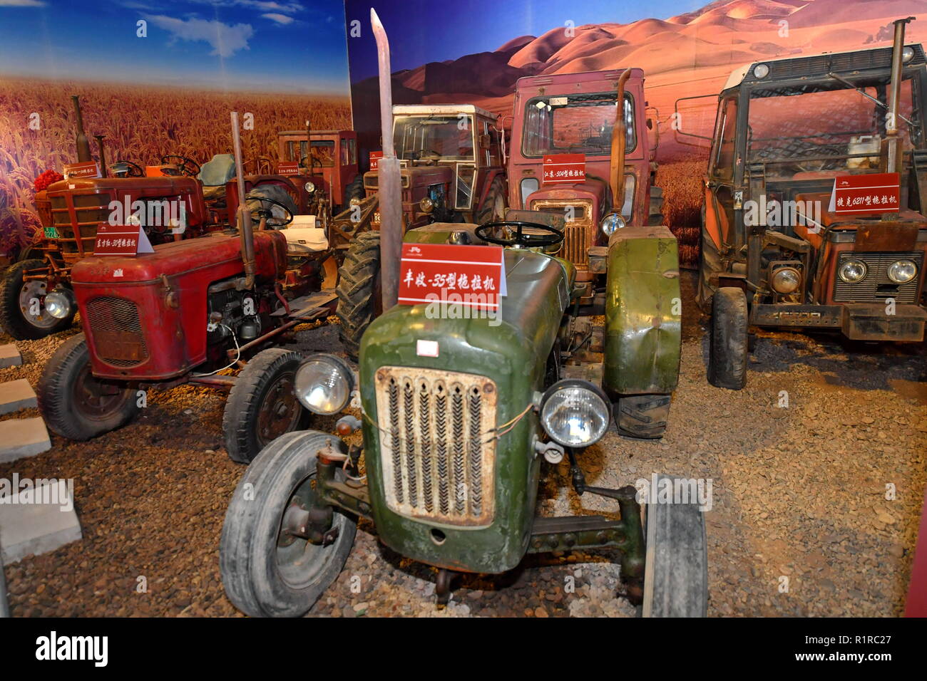 Taiyuan. 14th Nov, 2018. Photo taken on Nov. 14, 2018 shows the exhibits at a museum specialized in old vehicles in Taiyuan, capital of north China's Shanxi Province. Nearly 400 old vehicles and bicycles are exhibited at the museum. Credit: Cao Yang/Xinhua/Alamy Live News Stock Photo