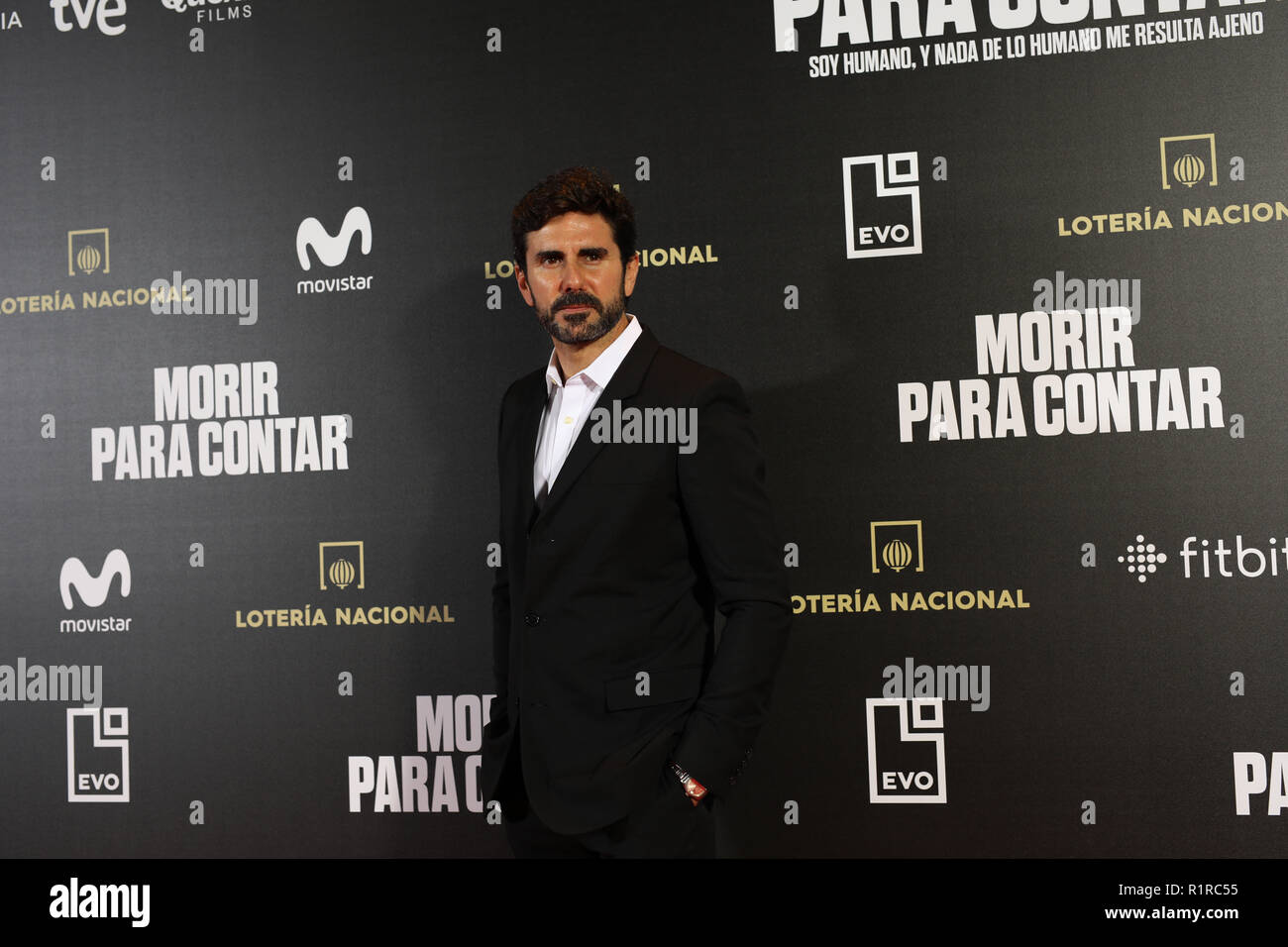 Madrid, Spain. 13th Nov, 2018. HERNAN ZIN, the director. The premiere of the Official Section of the documentary MORIR PARA CONTAR at the Madrid Premiere Week. Hernán Zin, the director, interviews other journalists and asks them about their traumas, their losses, their fears and their families on Nov 13, 2018 in Madrid, Spain Credit: Jesús Hellin/Alamy Live News Stock Photo