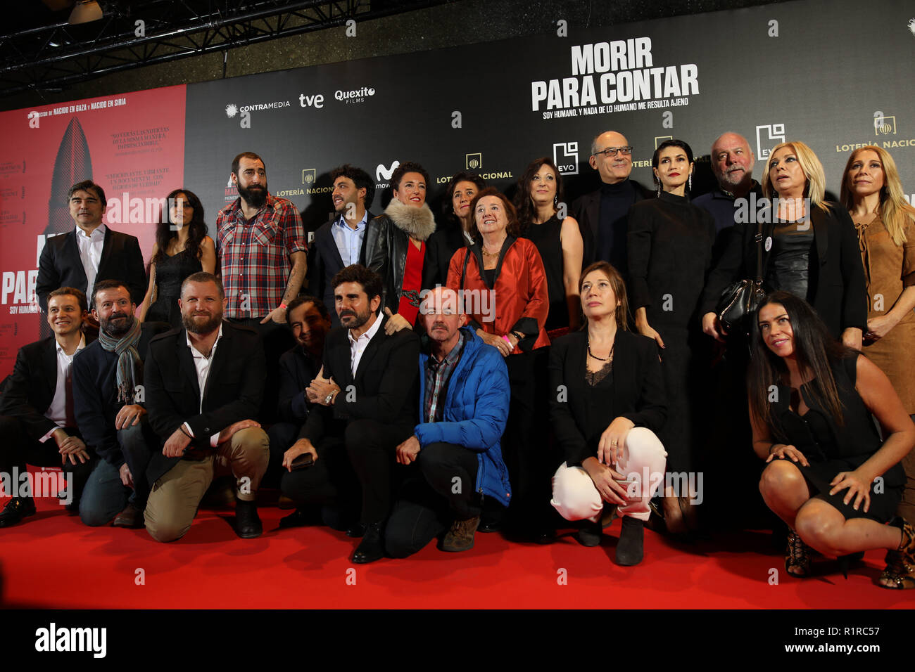 Madrid, Spain. 13th Nov, 2018. The premiere of the Official Section of the documentary MORIR PARA CONTAR at the Madrid Premiere Week. Hernán Zin, the director, interviews other journalists and asks them about their traumas, their losses, their fears and their families on Nov 13, 2018 in Madrid, Spain Credit: Jesús Hellin/Alamy Live News Stock Photo