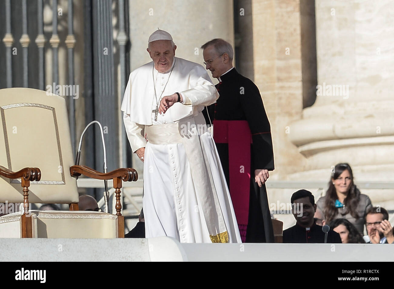 Vatican City, Vatican. 14th Nov 2018. Pope Francis during his weekly general audience Wednesday in St. Peter's Square, at the Vatican on November 14, 2018 Credit: Sylvia Loking/Alamy Live News Stock Photo