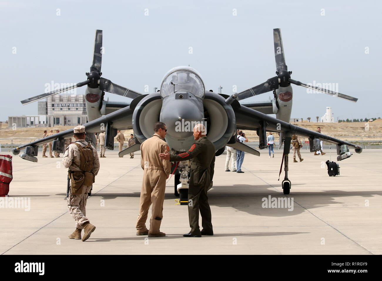 Bahrain 14th Nov 18 Bahrain November 14 18 A British Harrier Jump Jet On Display At The 18 Bahrain International Air Show Held At The Sakhir Air Base In Bahrain To