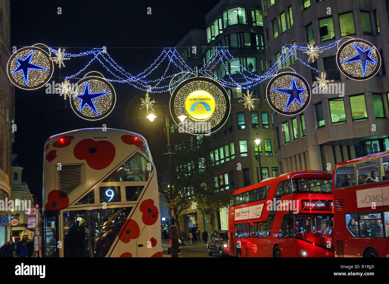London, UK. 14th November 2018. Northbank Christmas lights switched on