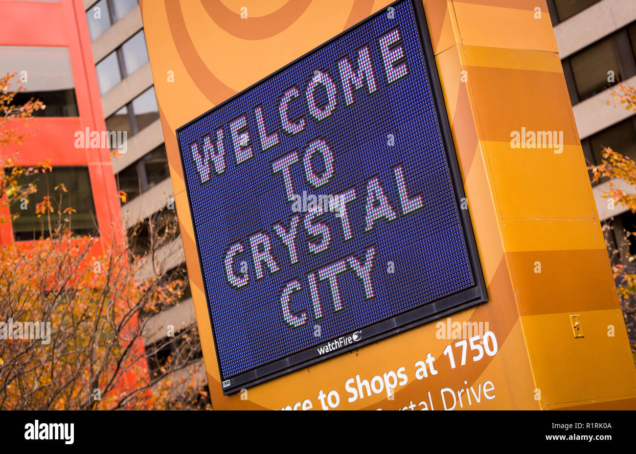 Crystal City, Virginia USA. 14 Nov, 2018. to Crystal City sign
