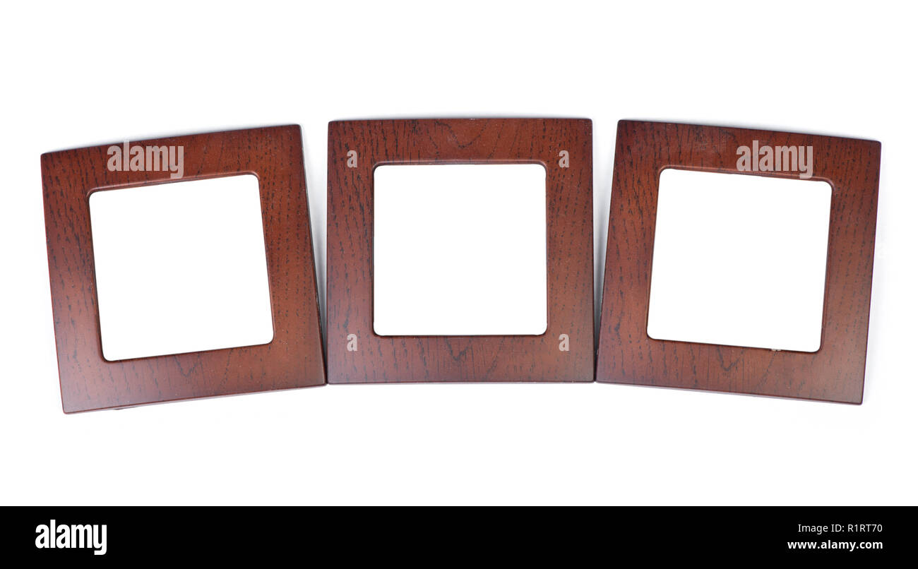 Wooden frame isolated on white background Stock Photo - Alamy