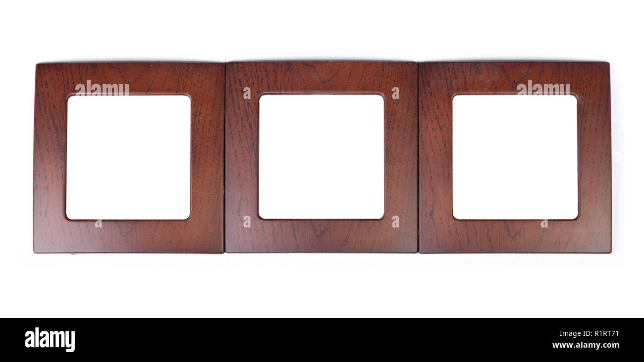 Wooden frame isolated on white background Stock Photo - Alamy