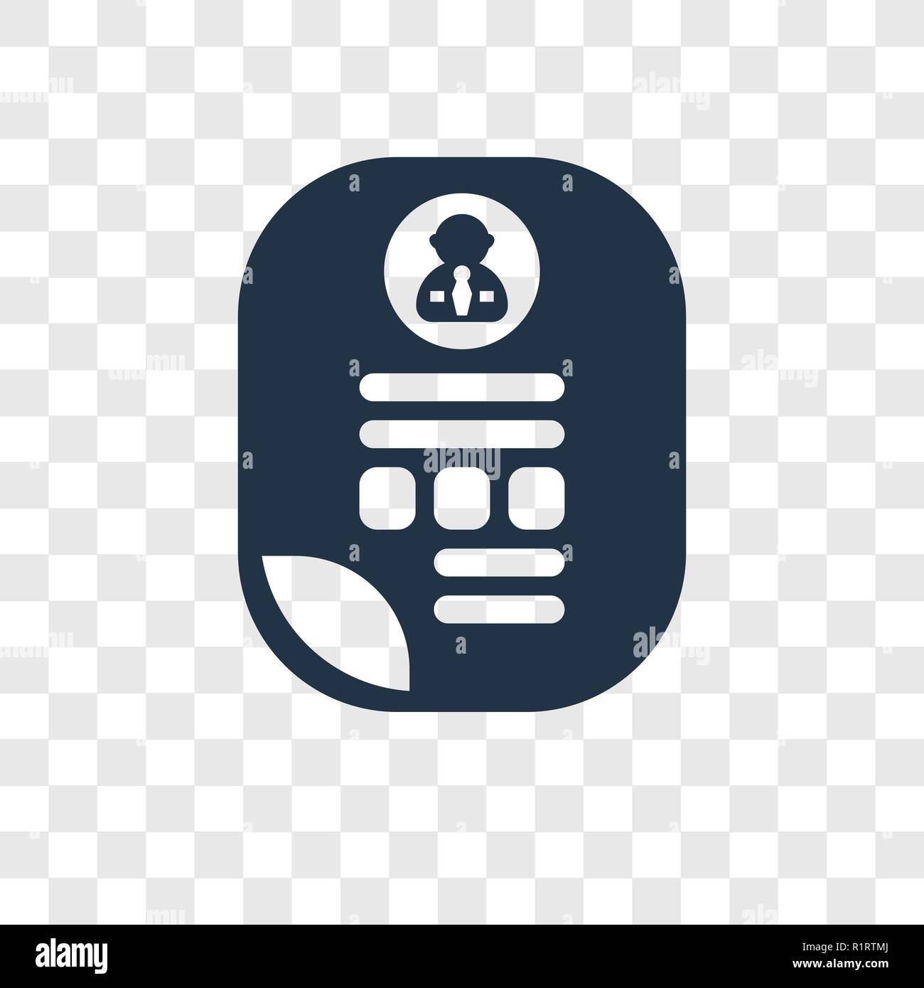 Curriculum vector icon isolated on transparent background, Curriculum ...