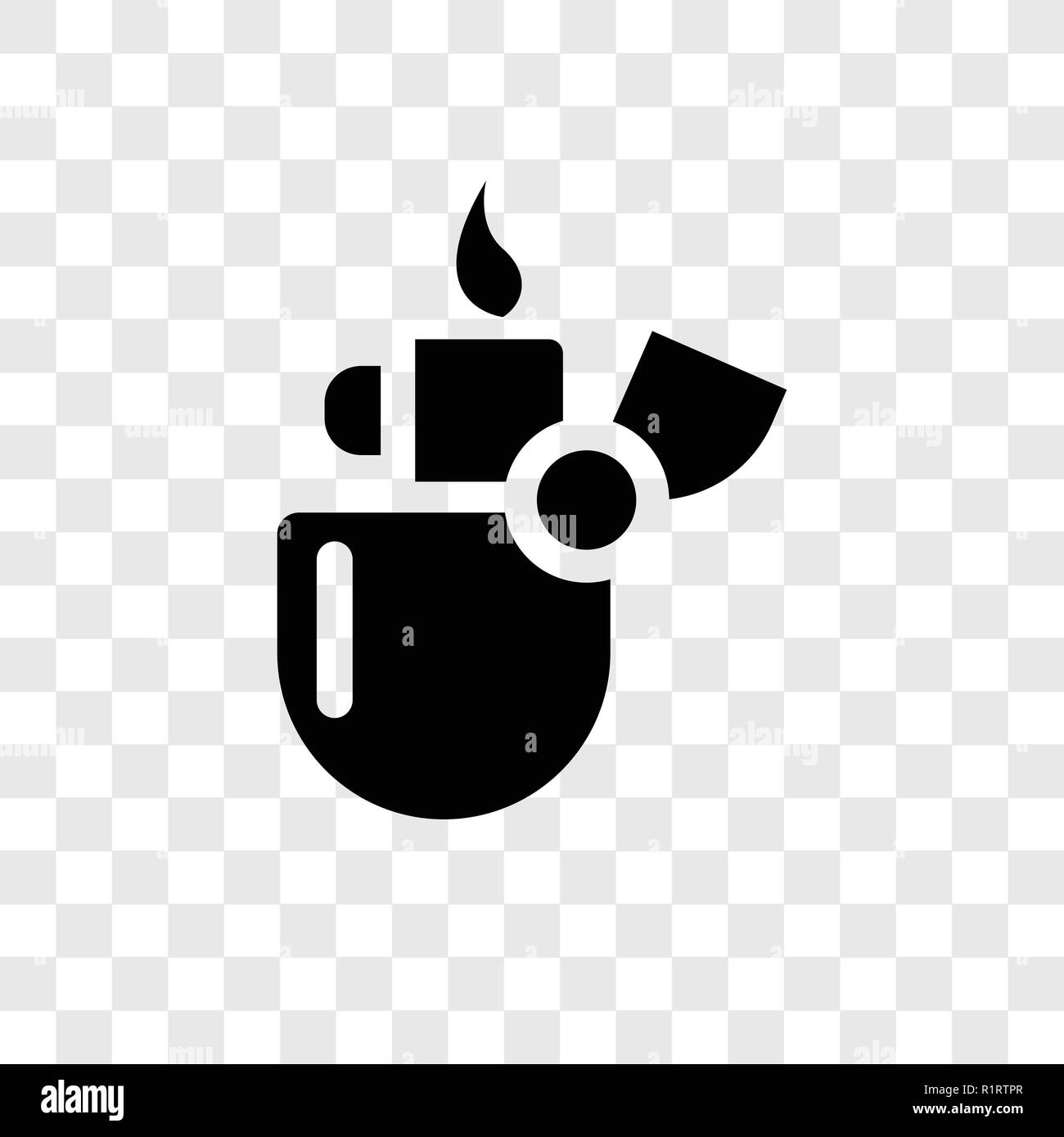 Lighter vector icon isolated on transparent background, Lighter transparency logo concept Stock Vector