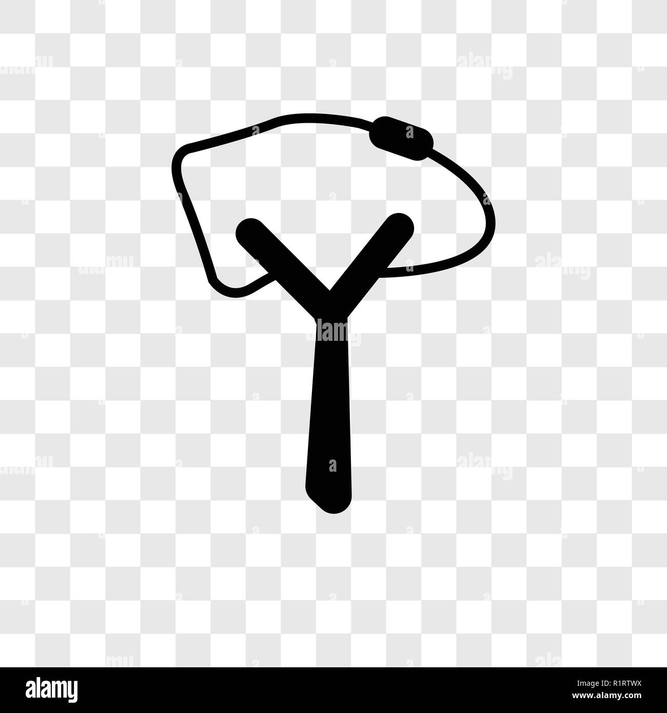 Slingshot vector icon isolated on transparent background, Slingshot