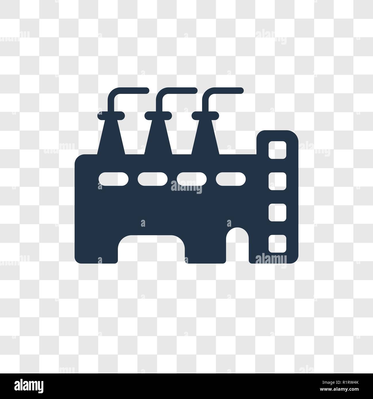 Factory vector icon isolated on transparent background, Factory ...