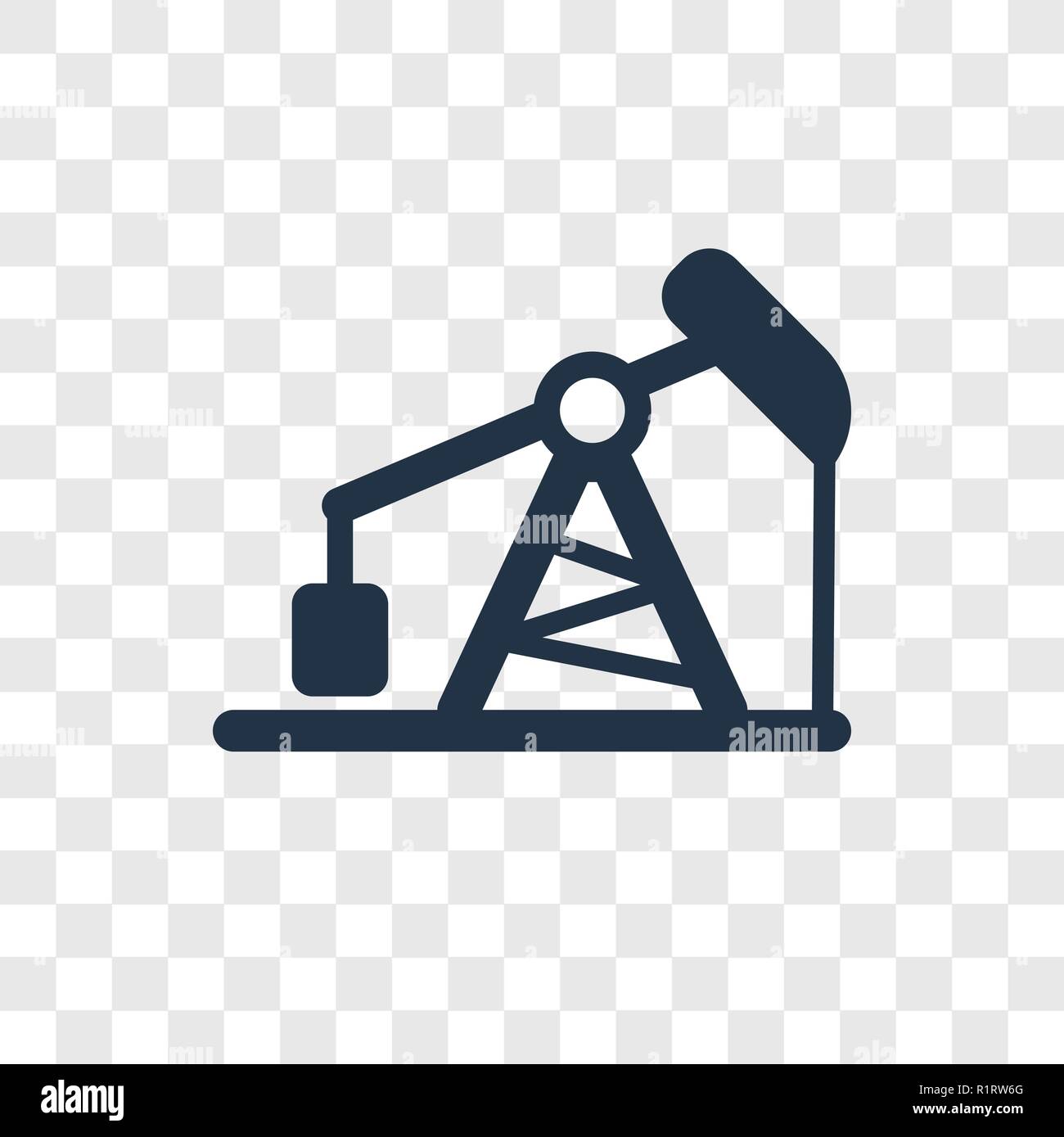 Pumpjack vector icon isolated on transparent background, Pumpjack