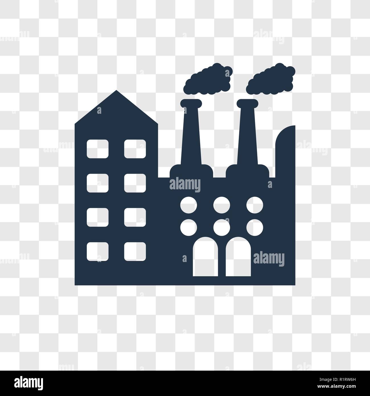 Factory vector icon isolated on transparent background, Factory ... image.