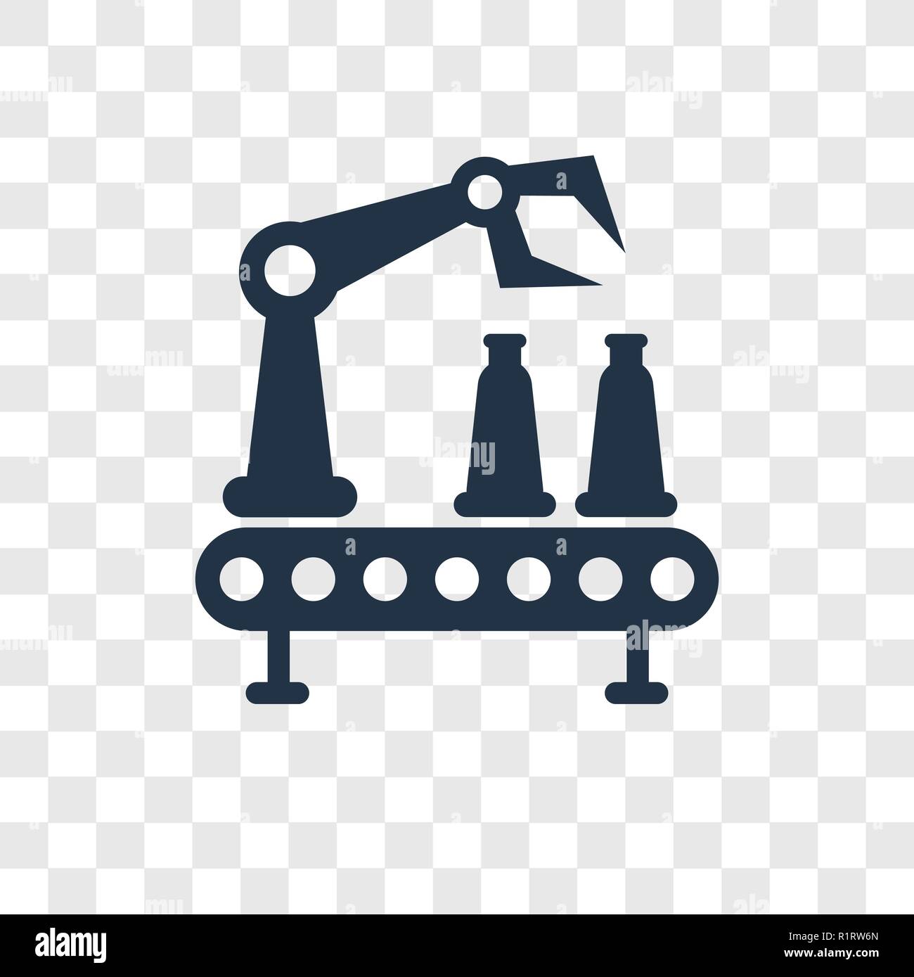 Conveyor vector icon isolated on transparent background, Conveyor