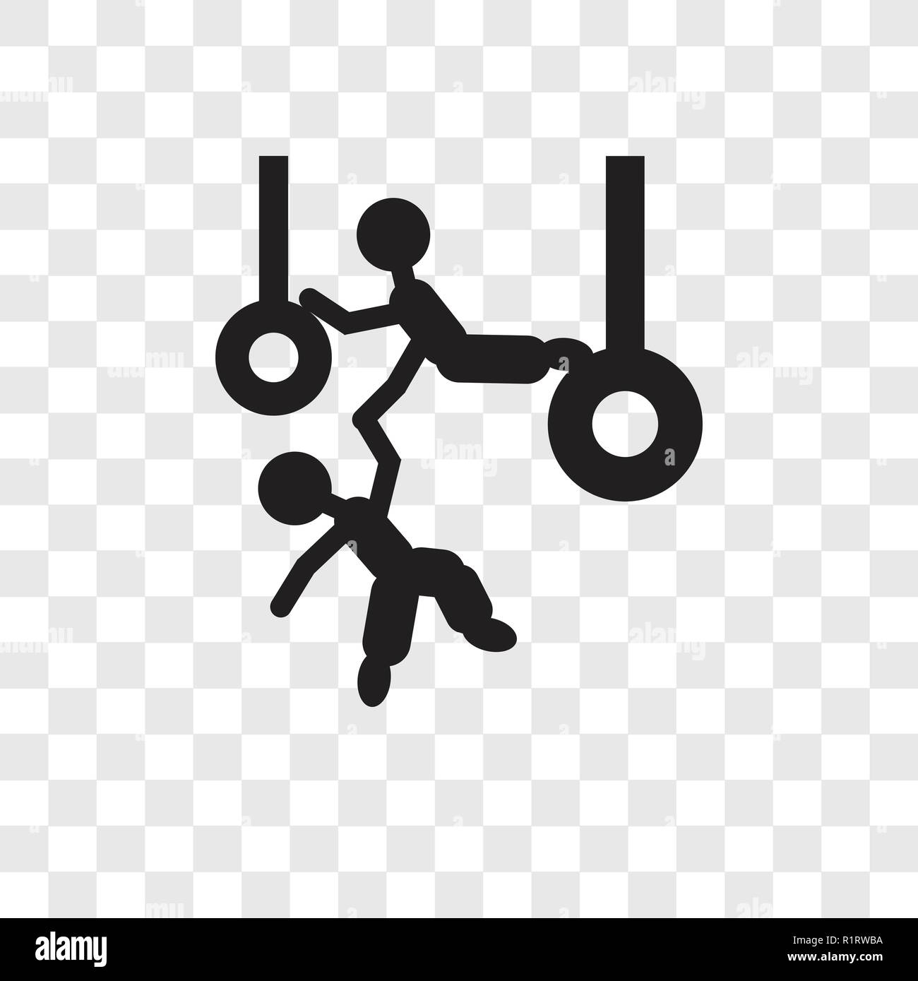 Trapeze artists man vector icon isolated on transparent background