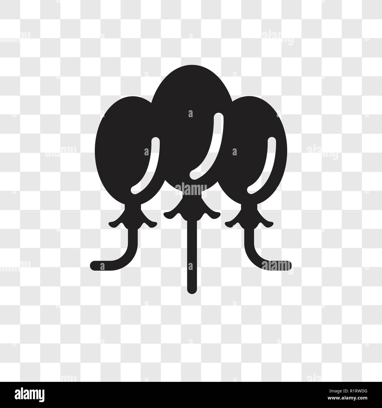 Balloons vector icon isolated on transparent background, Balloons ...