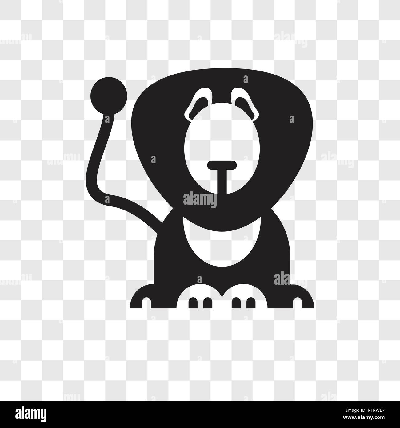 Circus Lion vector icon isolated on transparent background, Circus Lion transparency logo concept Stock Vector