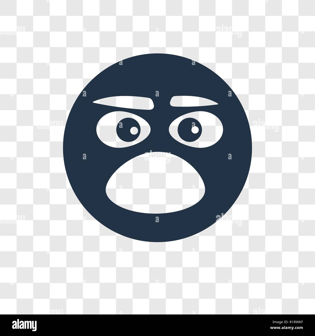 Surprised vector icon isolated on transparent background, Surprised transparency logo concept Stock Vector