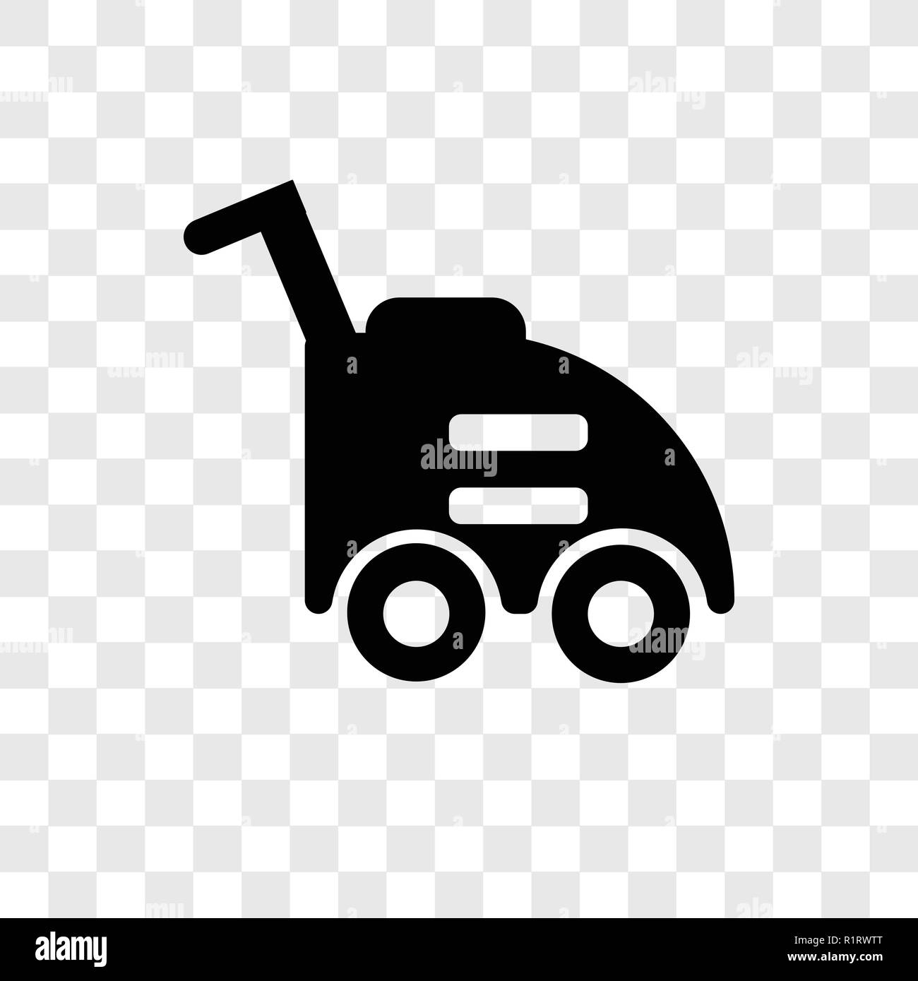 Lawn mower vector icon isolated on transparent background, Lawn mower transparency logo concept Stock Vector