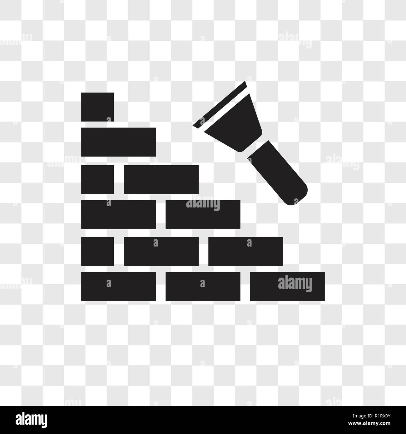 Brick wall vector icon isolated on transparent background, Brick wall ...