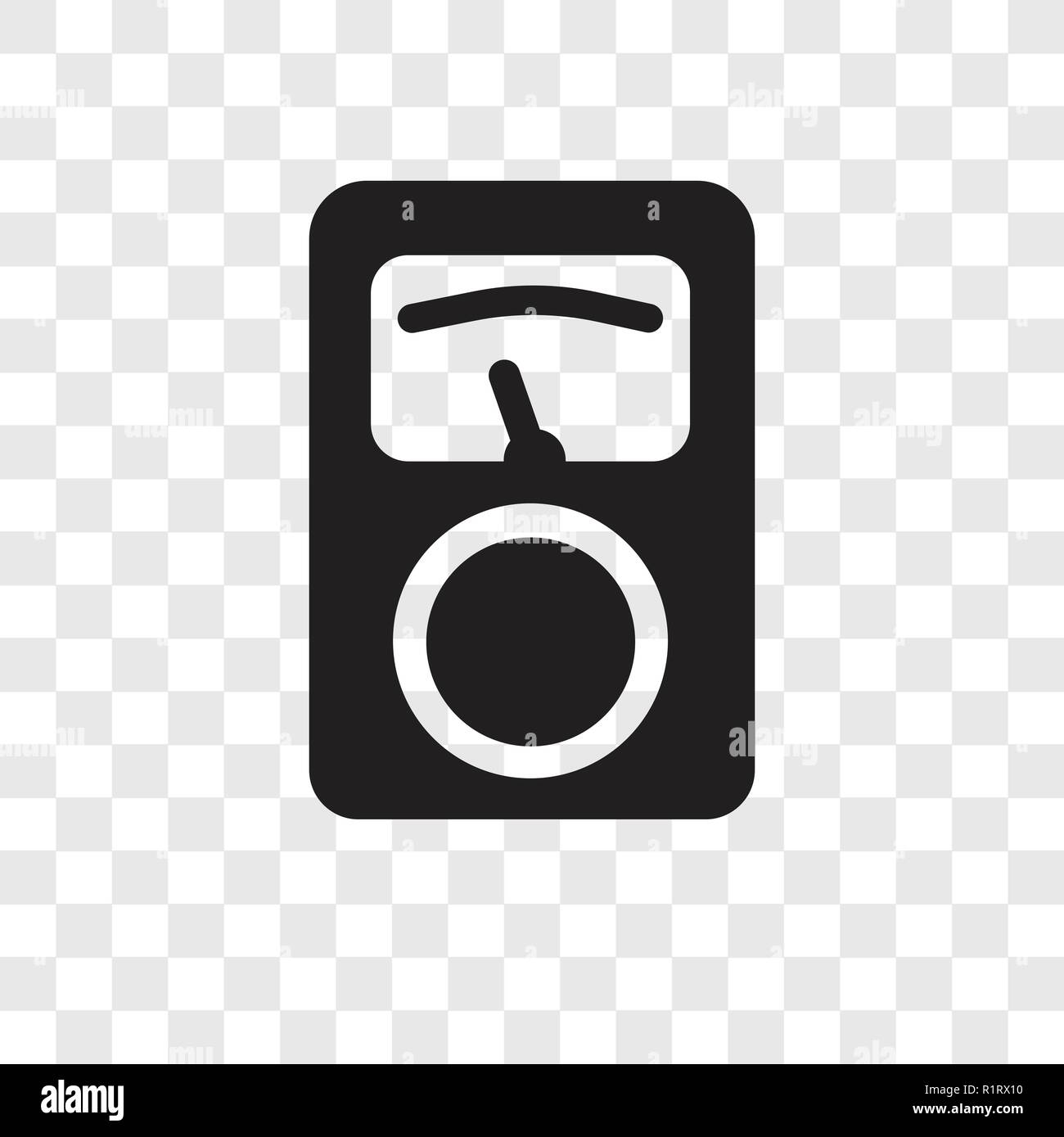 Voltmeter Vector Icon Isolated On Transparent Background Voltmeter