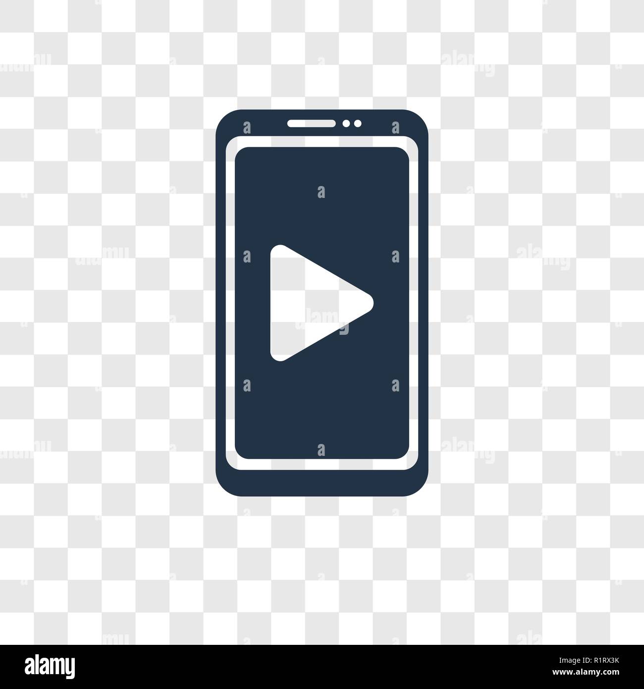 Video player vector icon isolated on transparent background, Video ...