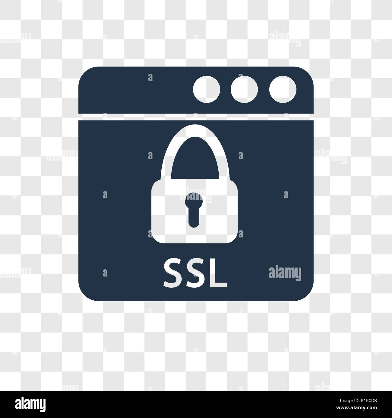 Ssl vector icon isolated on transparent background, Ssl transparency logo concept Stock Vector