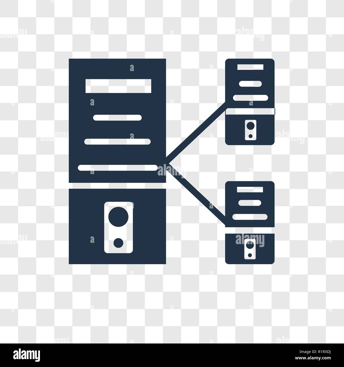 Server vector icon isolated on transparent background, Server ...