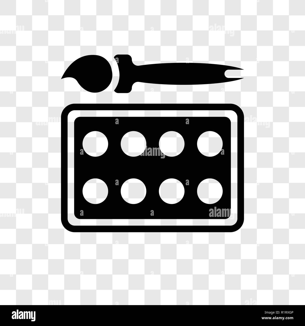 Watercolor Palette vector icon isolated on transparent background