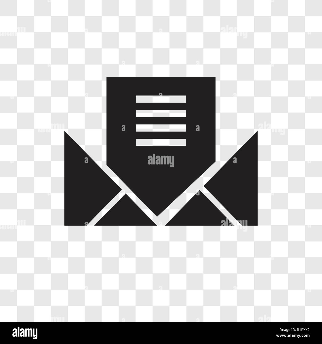 Open email vector icon isolated on transparent background, Open email ...