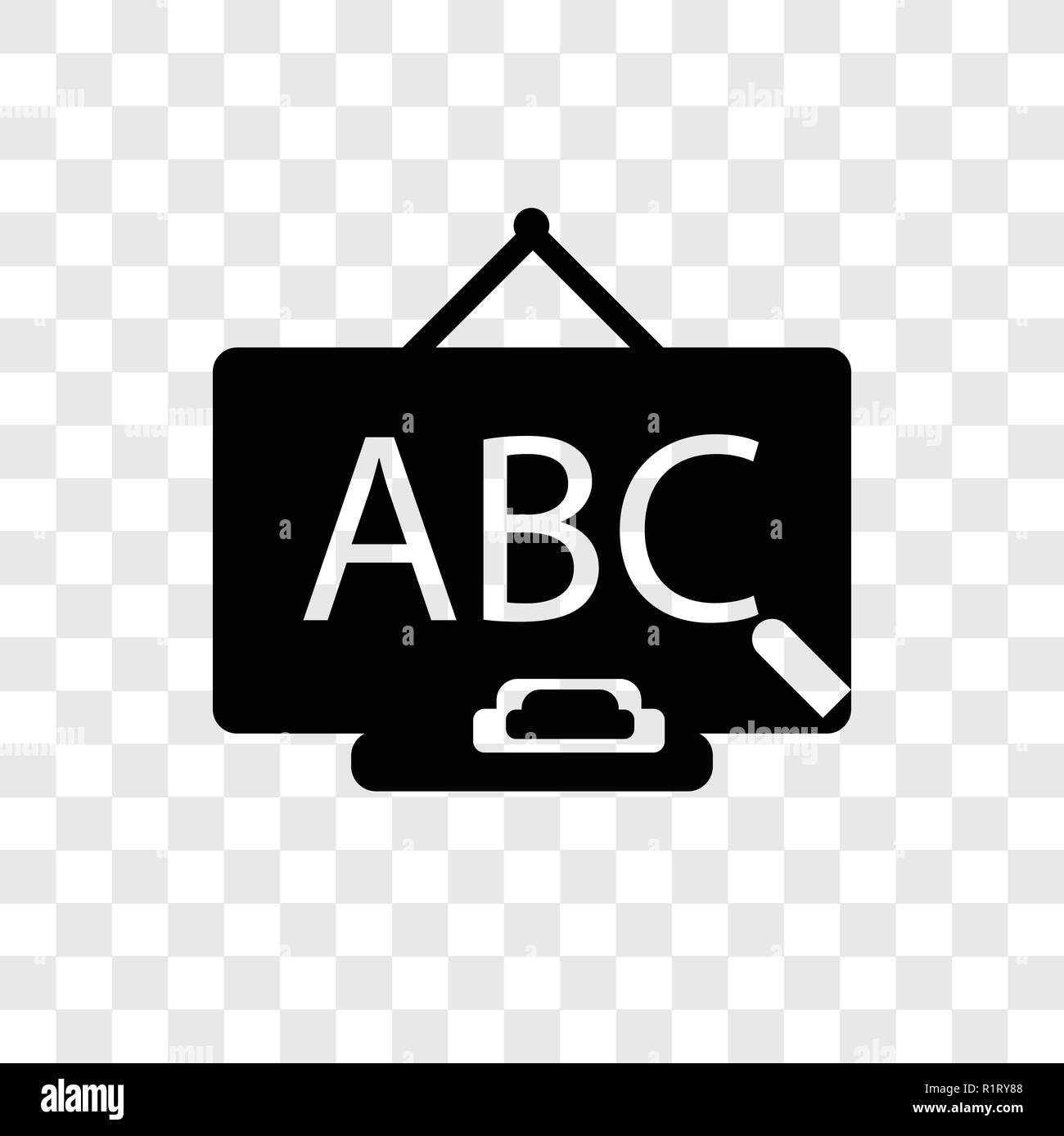 Chalkboard vector icon isolated on transparent background, Chalkboard