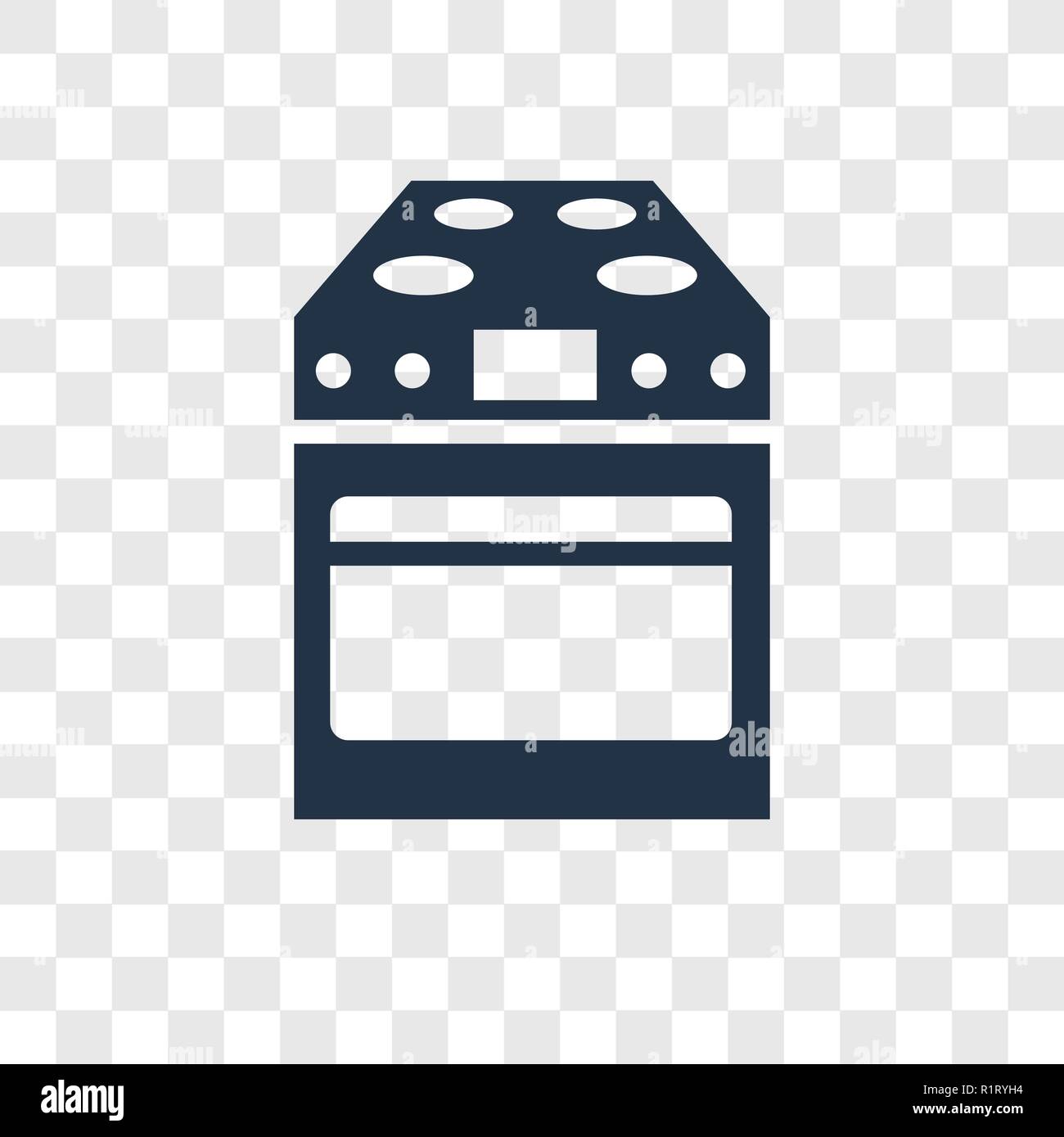 Stove vector icon isolated on transparent background, Stove transparency logo concept Stock Vector