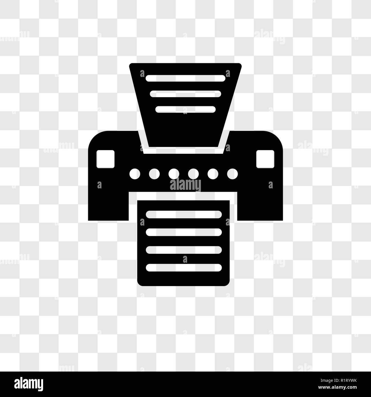 Printer vector icon isolated on transparent background, Printer