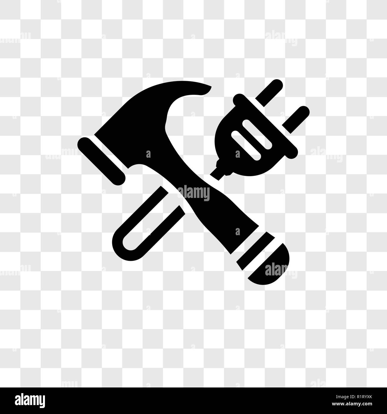 Hammer vector icon isolated on transparent background, Hammer transparency  logo concept Stock Vector Image & Art - Alamy