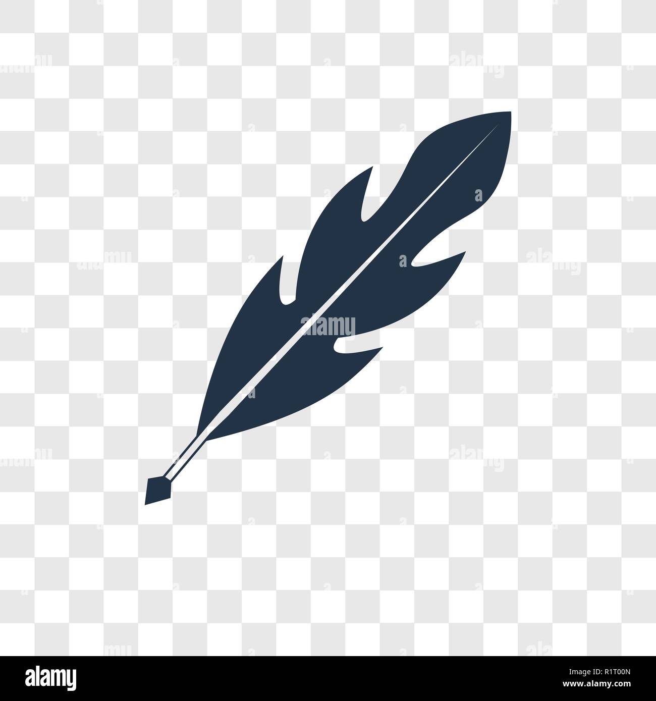 Quill vector icon isolated on transparent background, Quill