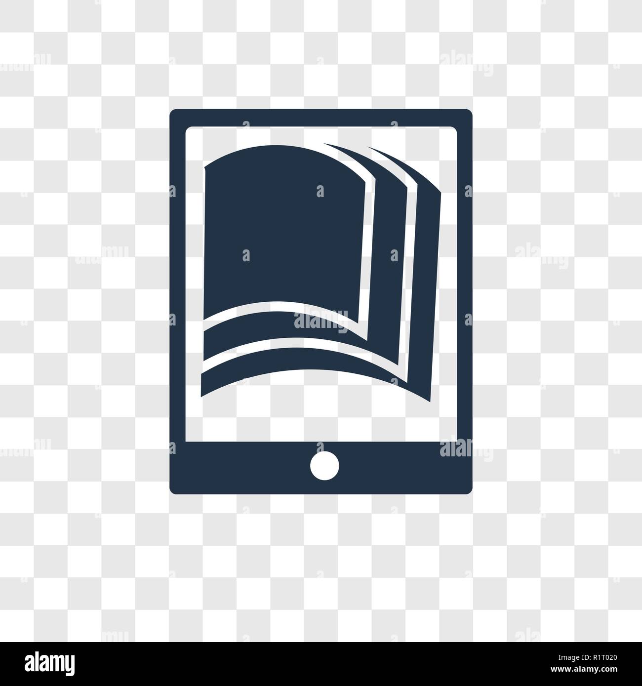 Ebook vector icon isolated on transparent background, Ebook
