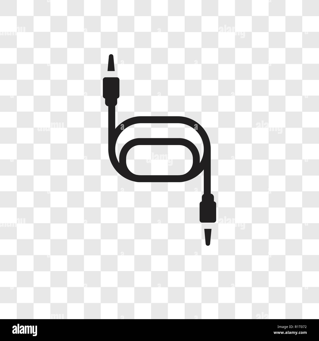 Sound cable vector icon isolated on transparent background, Sound cable