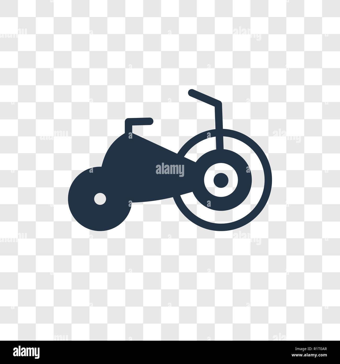 Tricycle toy vector icon isolated on transparent background, Tricycle