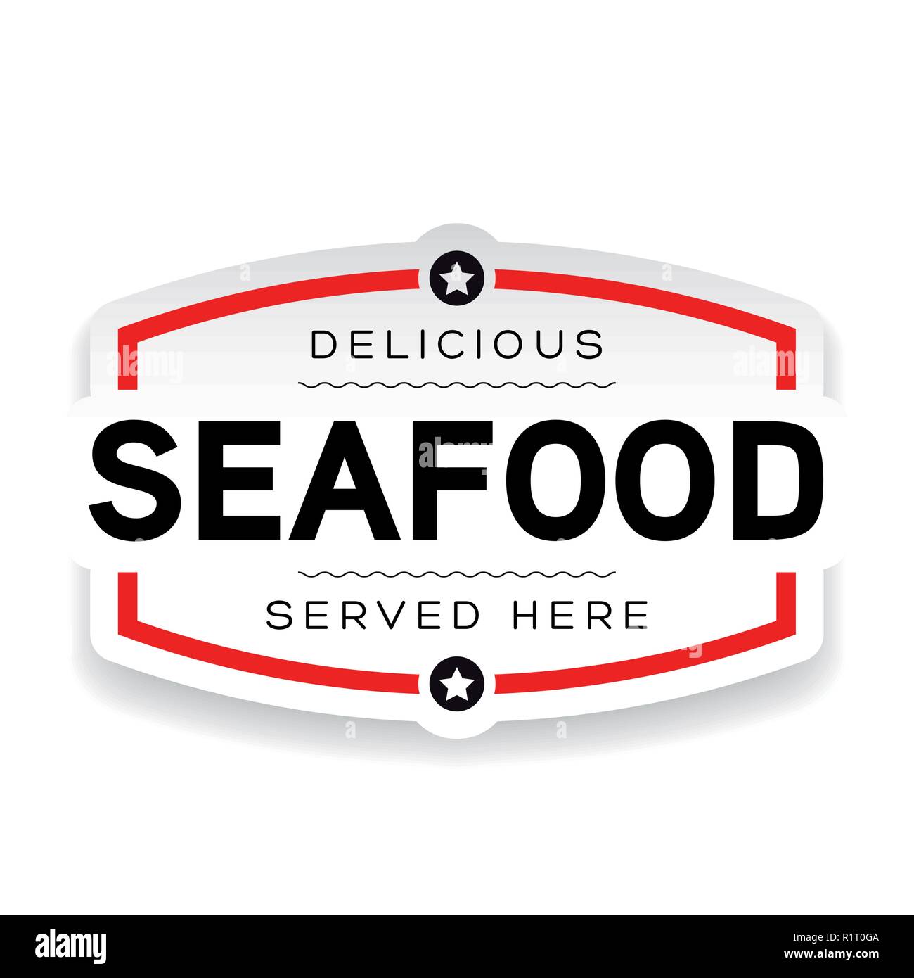 Seafood label vintage sign Stock Vector