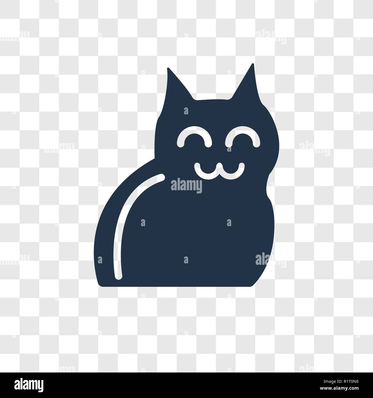 White cat icon isolated on transparent background Vector Image