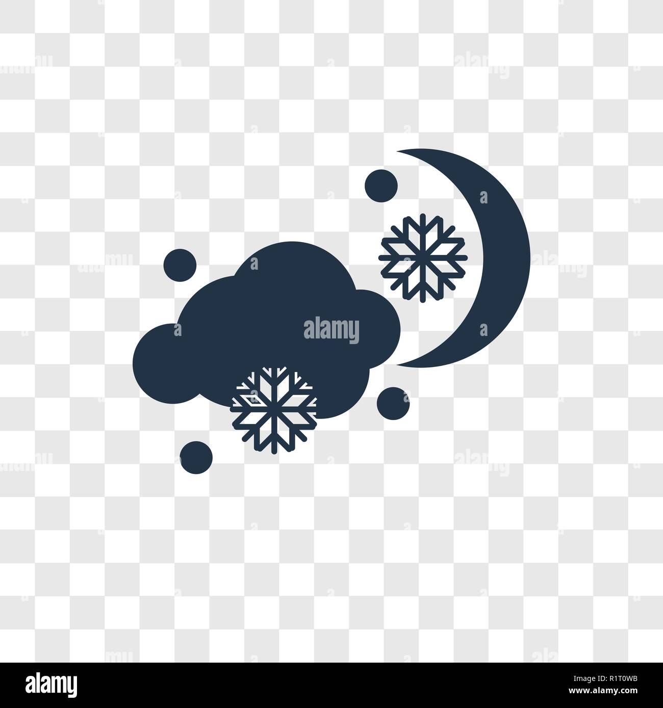 Snow vector icon isolated on transparent background, Snow transparency logo concept Stock Vector