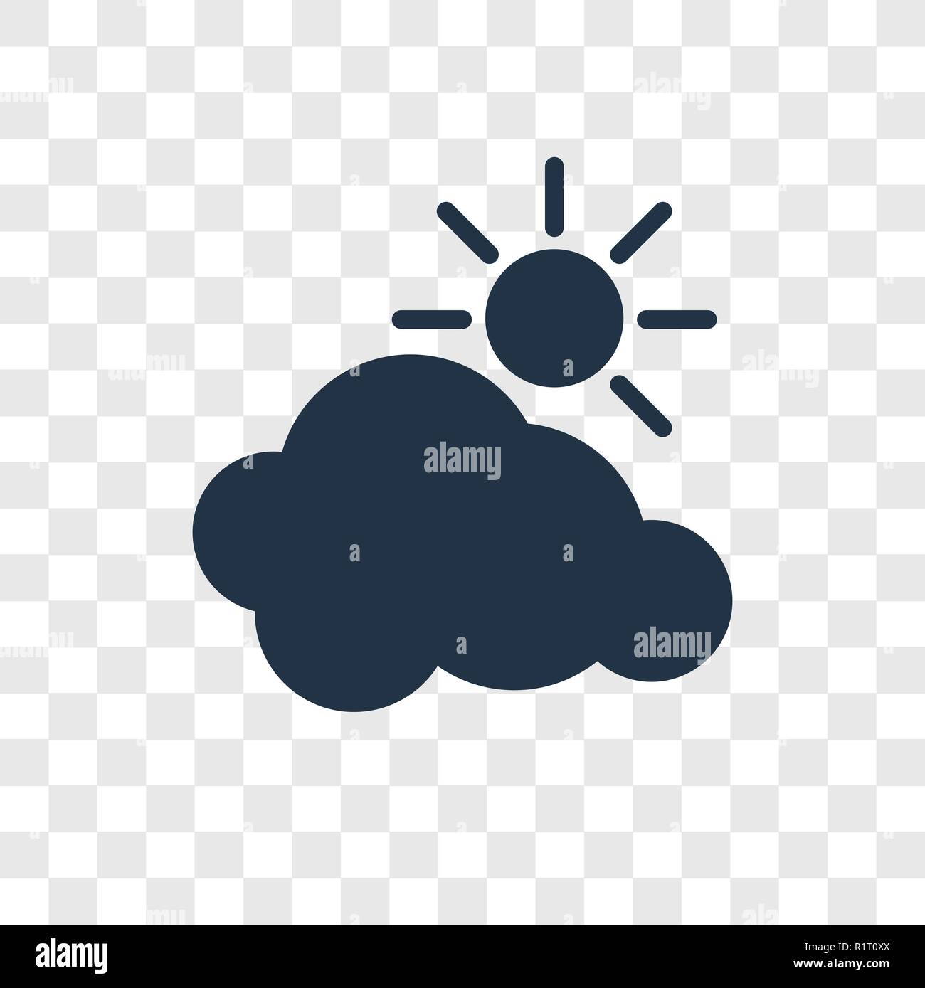 Cloudy vector icon isolated on transparent background, Cloudy transparency logo concept Stock Vector