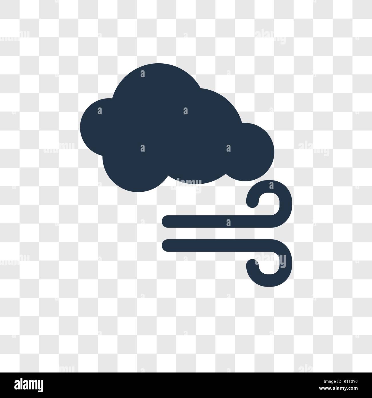 Cloudy vector icon isolated on transparent background, Cloudy transparency logo concept Stock Vector